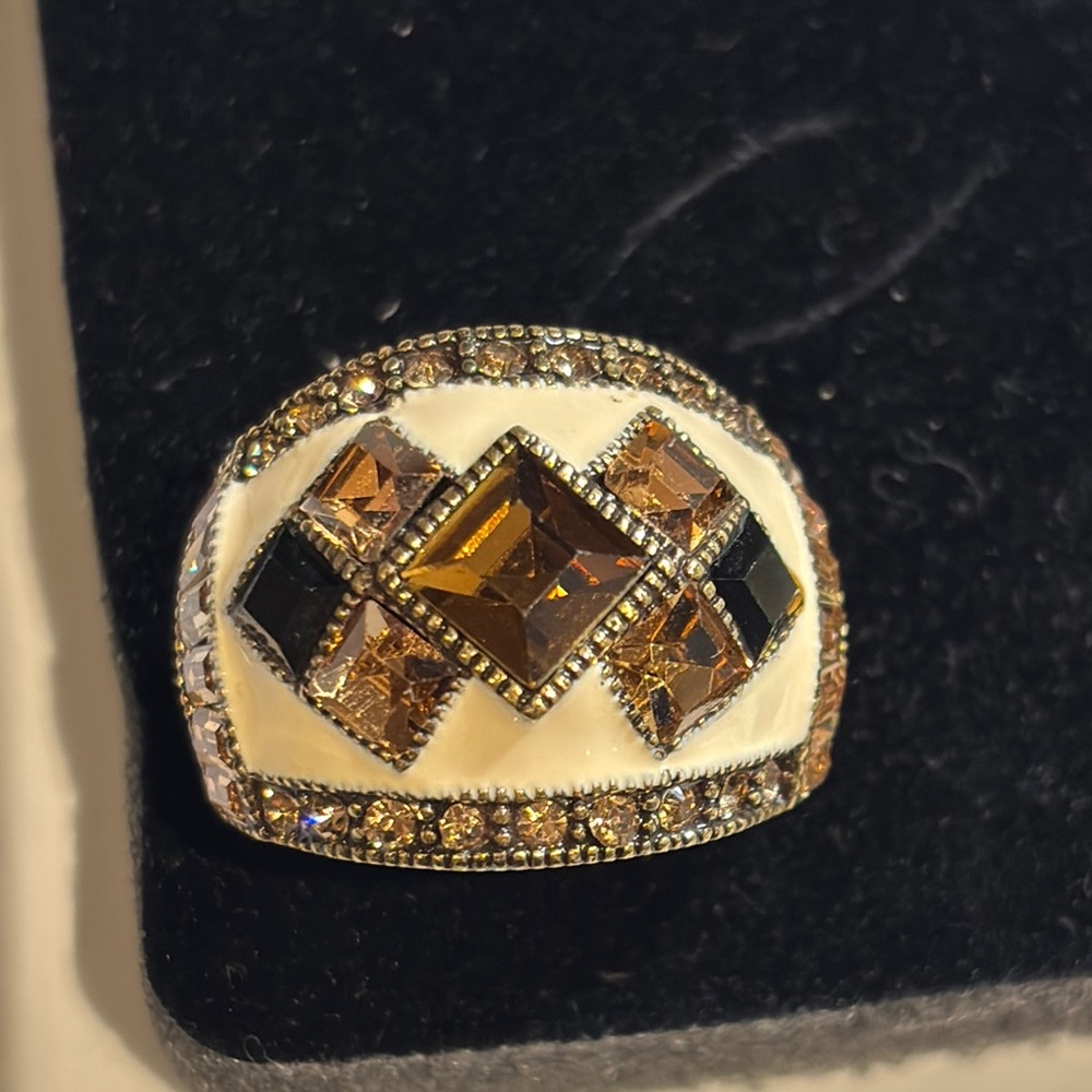 Heidi Daus Elegant Brown and Black Gemstone Ring